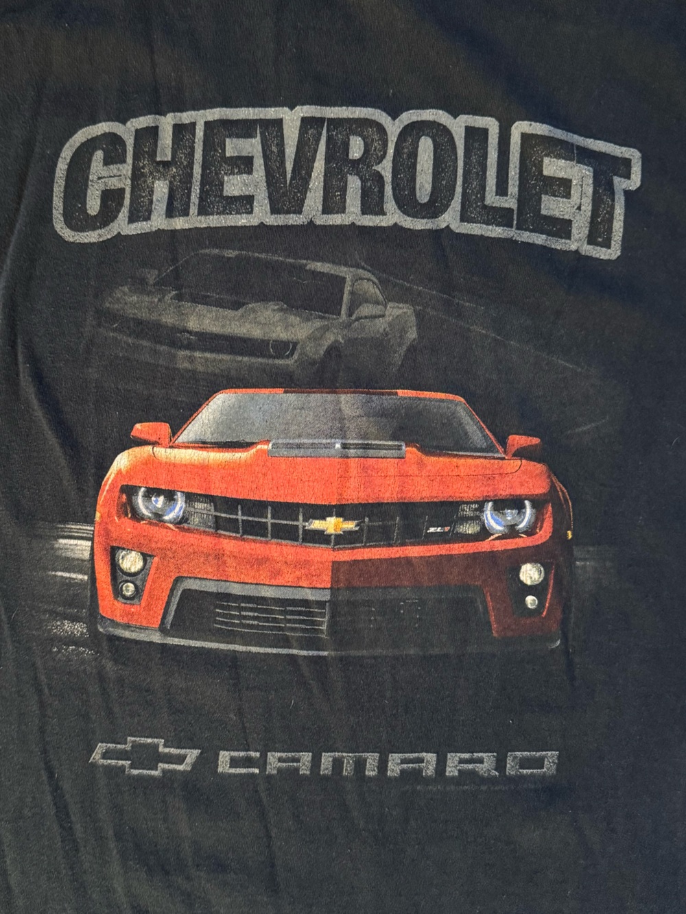 Gildan Black Tee with Orange Camaro Graphic 100% Cotton